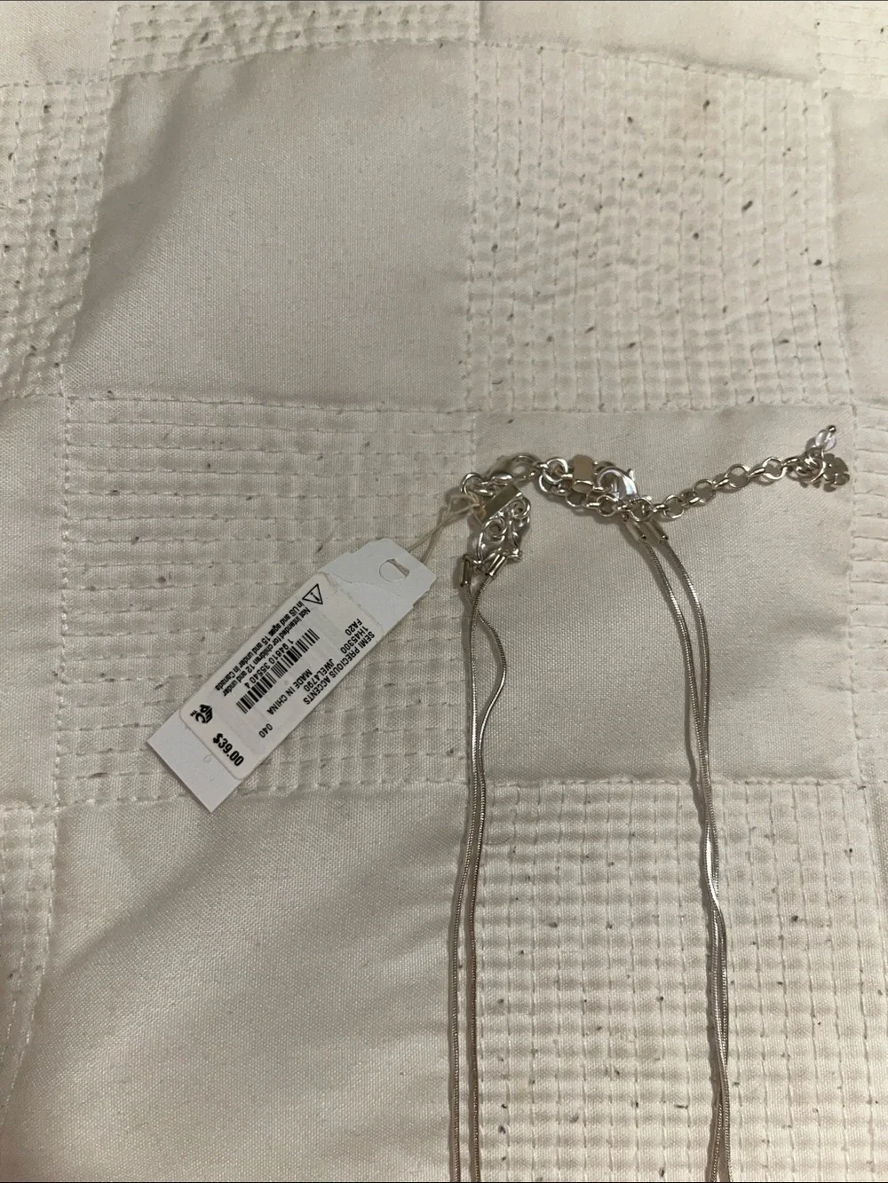 Lucky Brand Silver-Tone Layered Necklace with turquoise Marbled silver Pendant